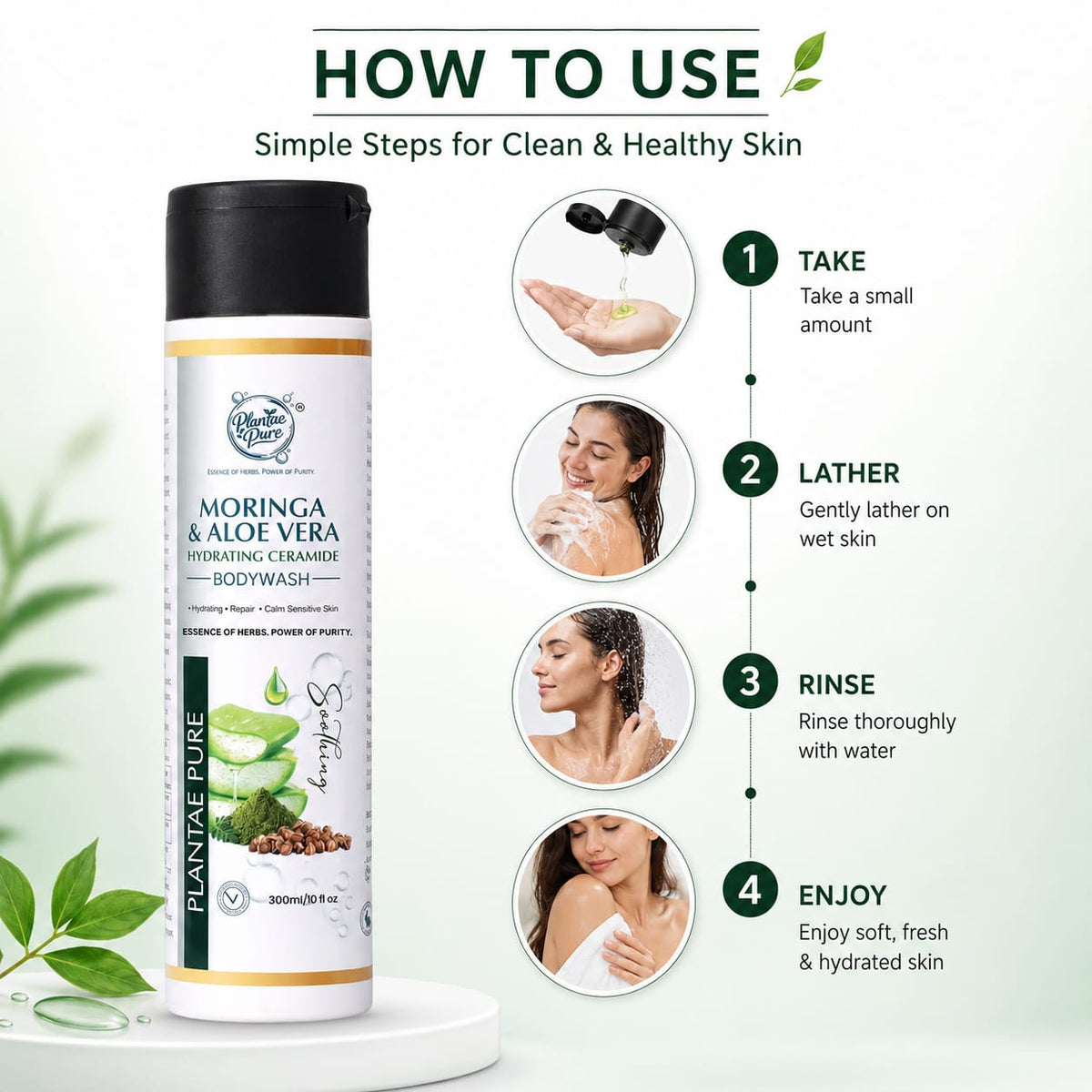 Plantae Pure Aloe Vera Body Wash - Natural Body Wash for Sensitive