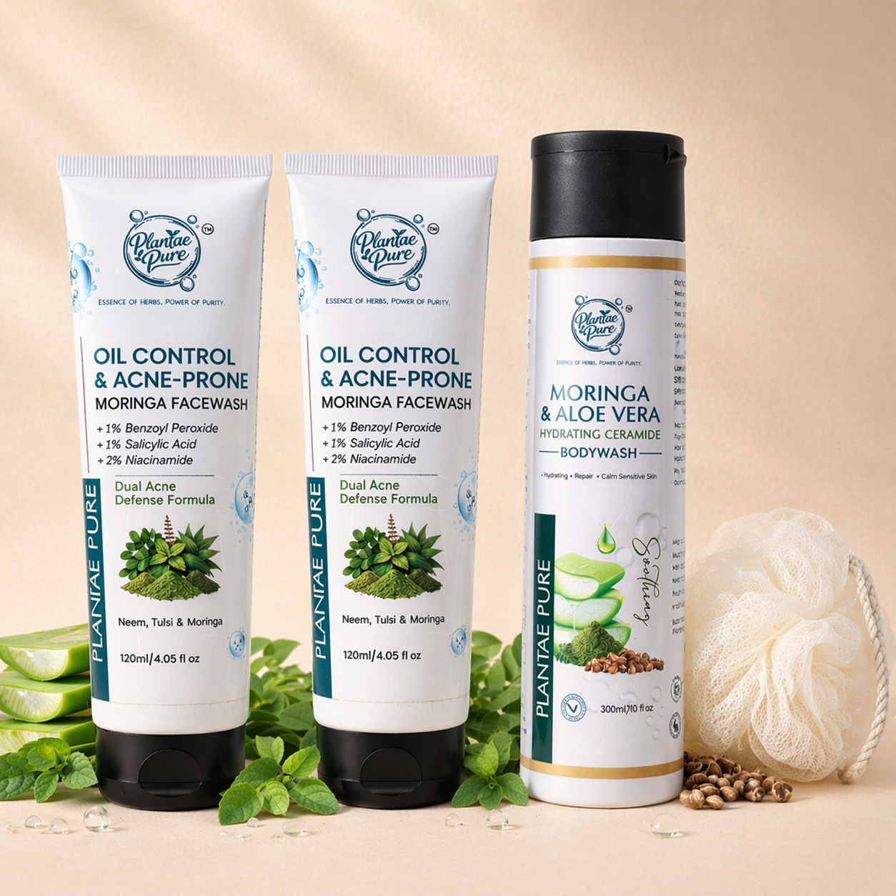 Herbal Skin Glow Kit for Beginners | 2 Facewash + 1 Bodywash Combo
