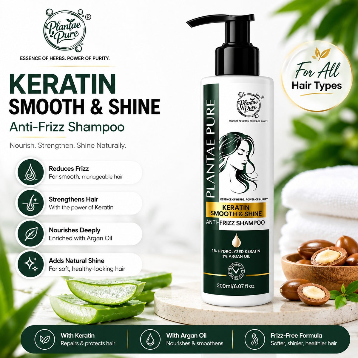 Plantae Pure Herbal Shampoo - Sulfate-free Shampoo for Hair Growth