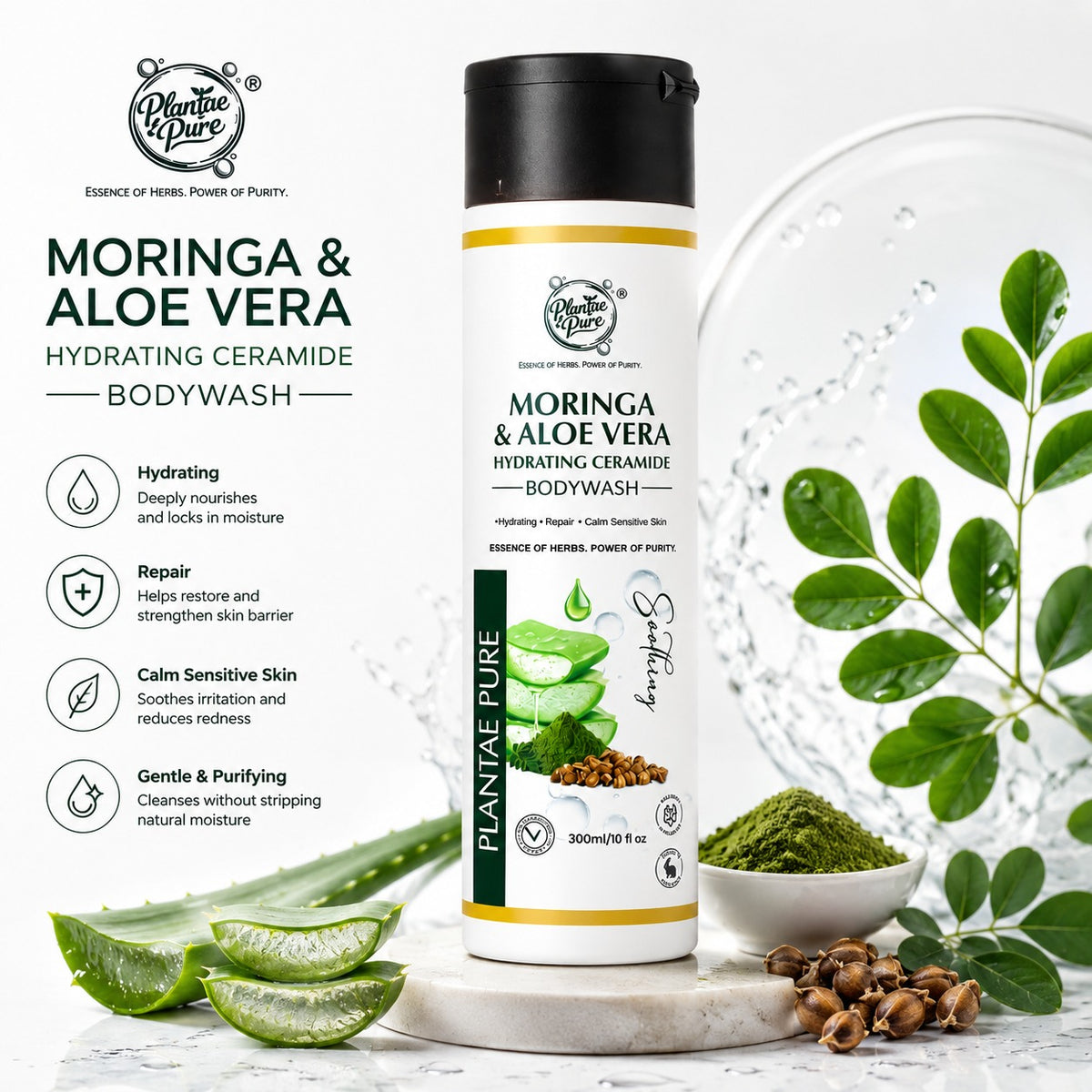 Plantae Pure Aloe Vera Body Wash - Natural Body Wash for Sensitive
