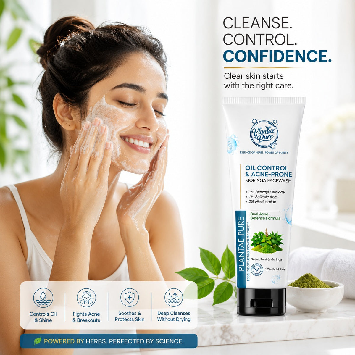 Plantae Pure Moringa Face Wash - Ayurvedic Face Wash for Glow